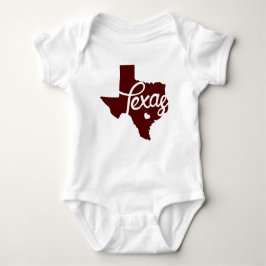 Body Para Bebé Corazón de Maroon Texas