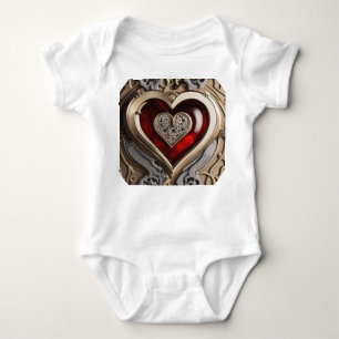 Body Para Bebé Corazón de Steampunk - Amor Mecánico Intrincado