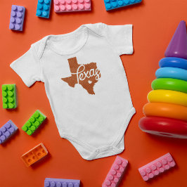 Body Para Bebé Corazón de Texas Naranja quemado