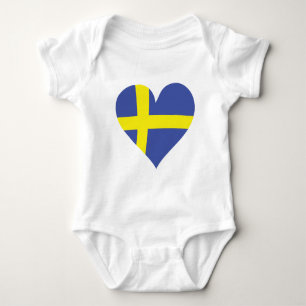 Body Para Bebé corazón del amor de Suecia - bandera sueca