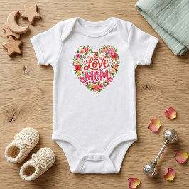 Body Para Bebé Corazón Floral, Regalo para Mamá | Anuncia Recién
