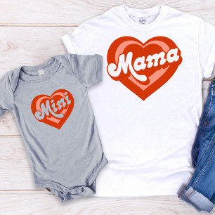 Body Para Bebé Corazón lindo Mamá Mini Madre Hija
