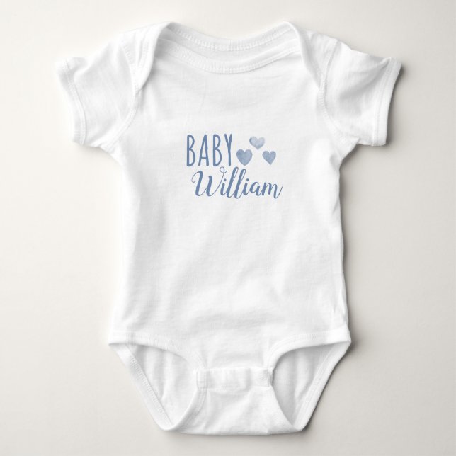 Body Para Bebé Corazón nombre de bebé personalizado niño (Anverso)