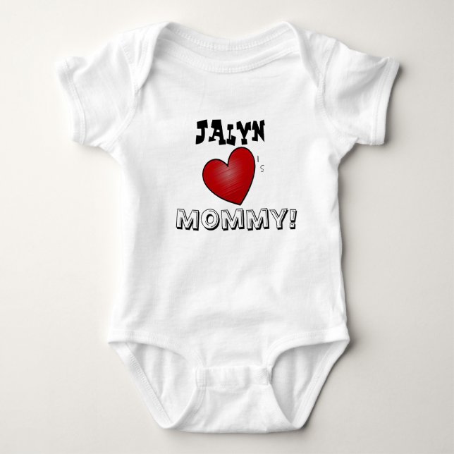 Body Para Bebé Corazón personalizado, mamá bebé (Anverso)