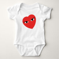 Corazón rojo grande con ojos en blanco