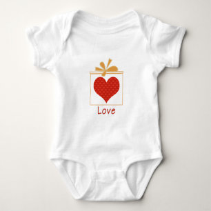 Body Para Bebé Corazón Rojo Lindo Cinta Dorada Chicas
