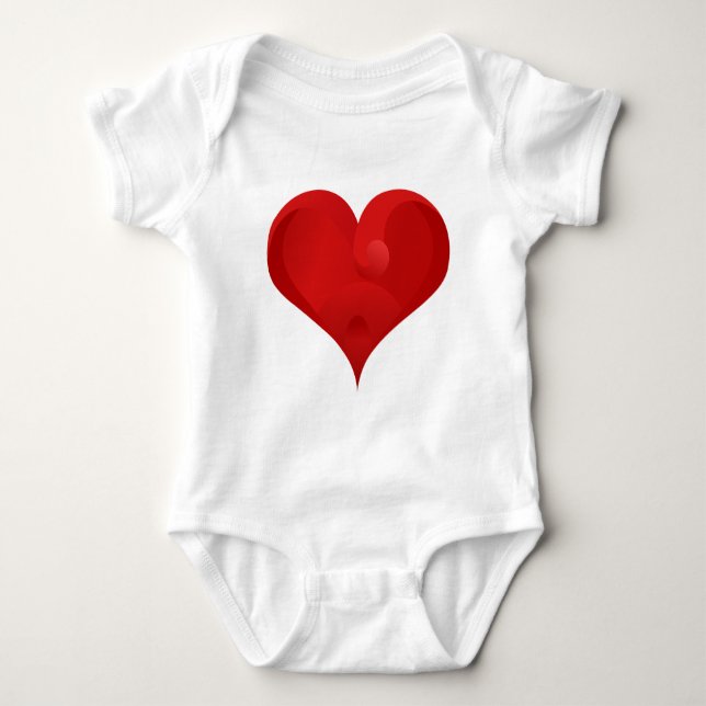 Body Para Bebé Corazón Rojo para San Valentín (Anverso)