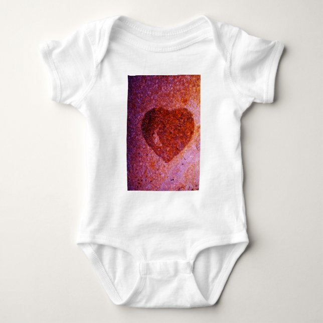 Body Para Bebé corazón rosa coral (Anverso)