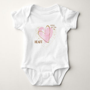 Body Para Bebé Corazón rosa personalizado