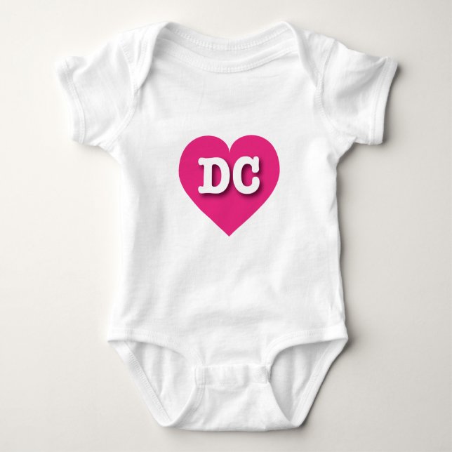 Body Para Bebé Corazón rosado caliente DC - Amo DC (Anverso)