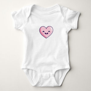 Body Para Bebé corazón rosado Sonriente