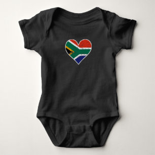 Body Para Bebé Corazón surafricano apenado de la bandera