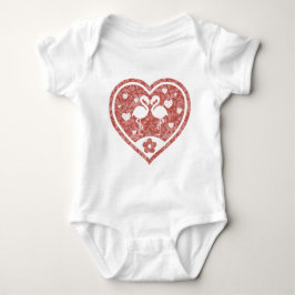 Body Para Bebé Corazón texturizado Flamingo Love