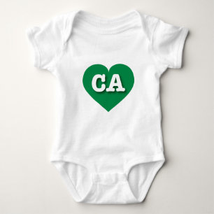 Body Para Bebé Corazón Verde de California - Amo CA