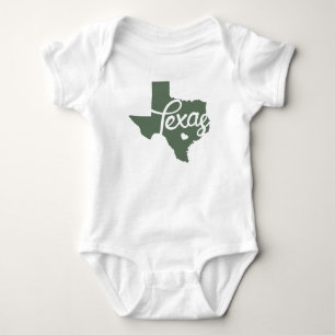 Body Para Bebé Corazón verde de Texas