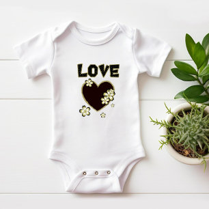Body Para Bebé Corazón y flores