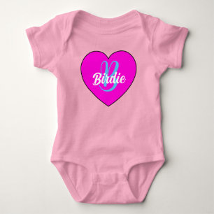 Body Para Bebé Corazón y Nombre de Niña Única - Monograma de Reci