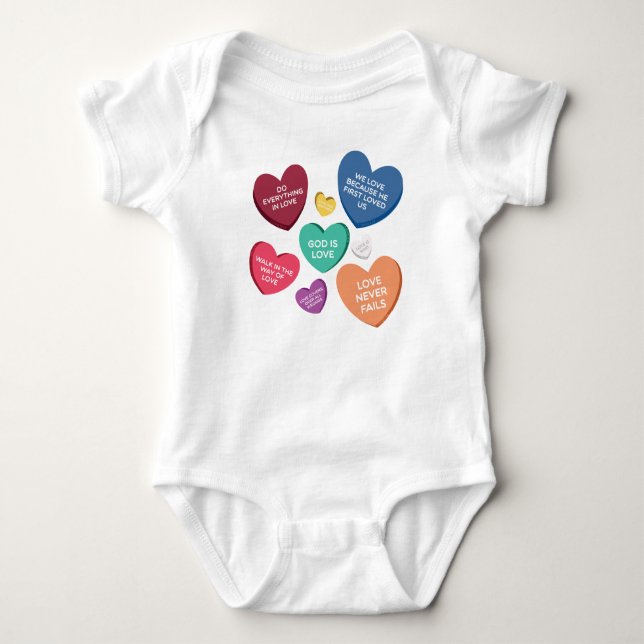 Body Para Bebé Corazones de Caramelo Cristianos (Anverso)