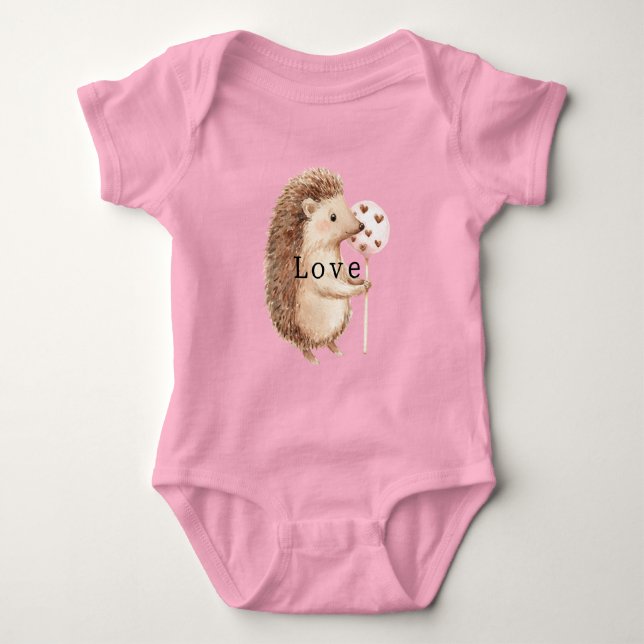 Body Para Bebé Corazones de Erizo Adorables Amor (Anverso)