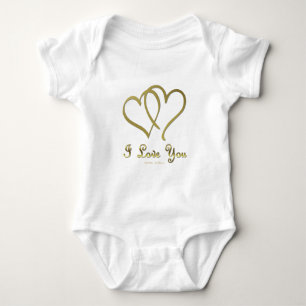 Body Para Bebé Corazones de oro entrelazados te amo
