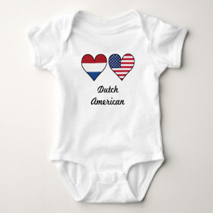 Body Para Bebé Corazones holandeses de la bandera americana