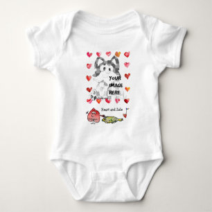 Body Para Bebé Corazones personalizados del dibujo animado del
