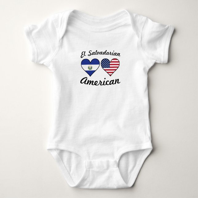 Body Para Bebé Corazones salvadoreños de la bandera americana del (Anverso)