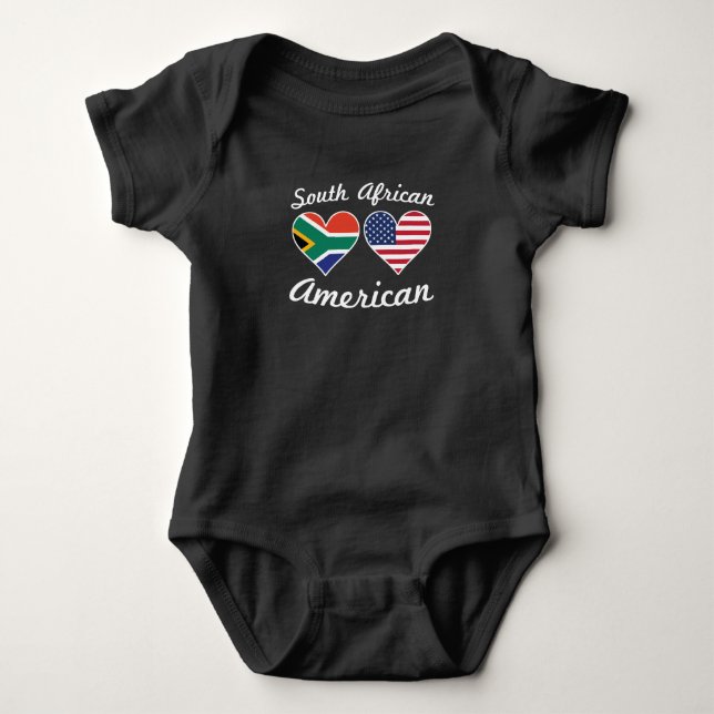 Body Para Bebé Corazones surafricanos de la bandera americana (Anverso)