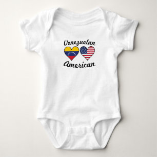 Body Para Bebé Corazones venezolanos de la bandera americana