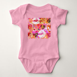 Body Para Bebé Corazones y Labios