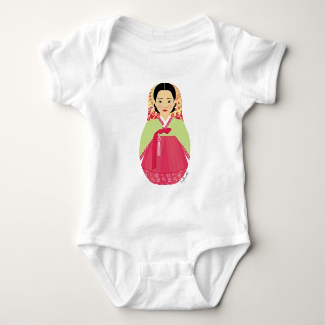 Body Para Bebé Coreano Matryoshka Baby Bodysuit (Anverso)