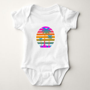 BODY PARA BEBÉ COREY TIGER RETRO PUESTA DE SOL PALMERAS