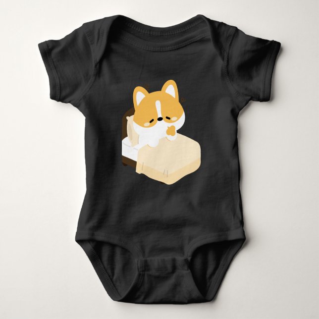 Body Para Bebé Corgi cansado adorable (Anverso)