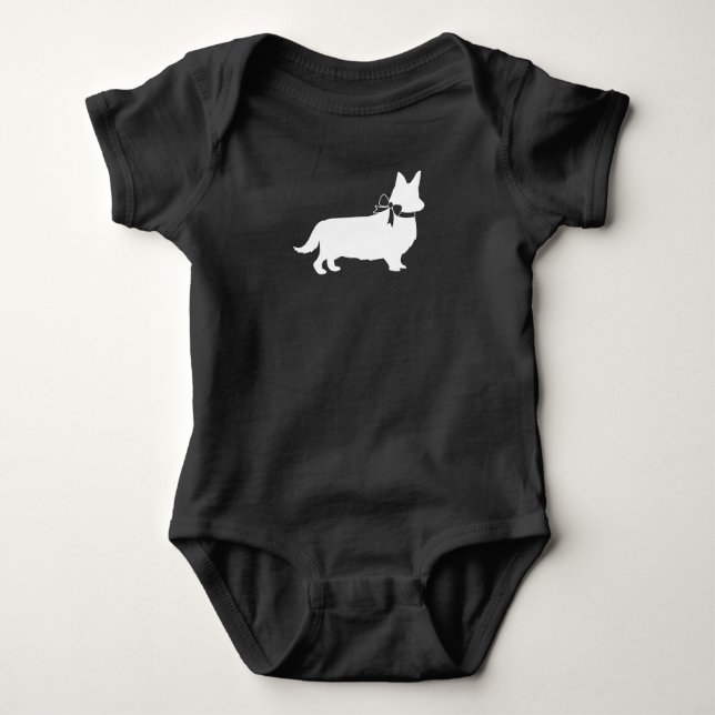 Body Para Bebé Corgi Dog Baby Shower Puppy Gray Welsh Pembroke (Anverso)