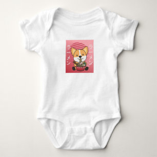 Body Para Bebé Corgi Pero Primero Ramen Dogs De Fideos Kawaii Dul