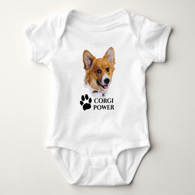 Body Para Bebé Corgi Power Baby Bodysuit (Anverso)