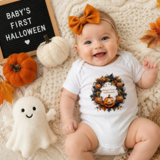 Body Para Bebé Corona de calabaza para el primer Halloween del be