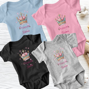 Body Para Bebé Corona de Princesa con Nombre Personalizado