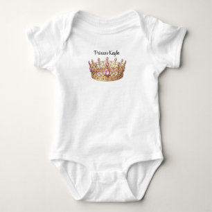 Body Para Bebé Corona de Princesa Personalizada para Bebé