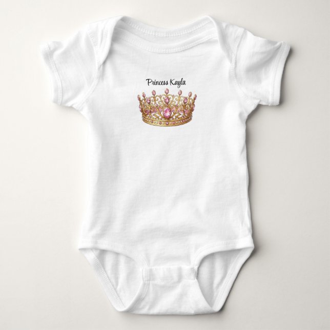 Body Para Bebé Corona de Princesa Personalizada para Bebé (Anverso)