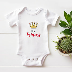 Body Para Bebé Corona dorada para princesa