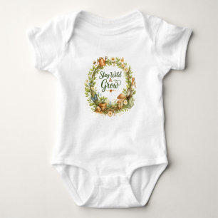 Body Para Bebé Corona floral de acuarela botánica Inspirational 