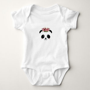 Body Para Bebé Corona floral de Cute Panda
