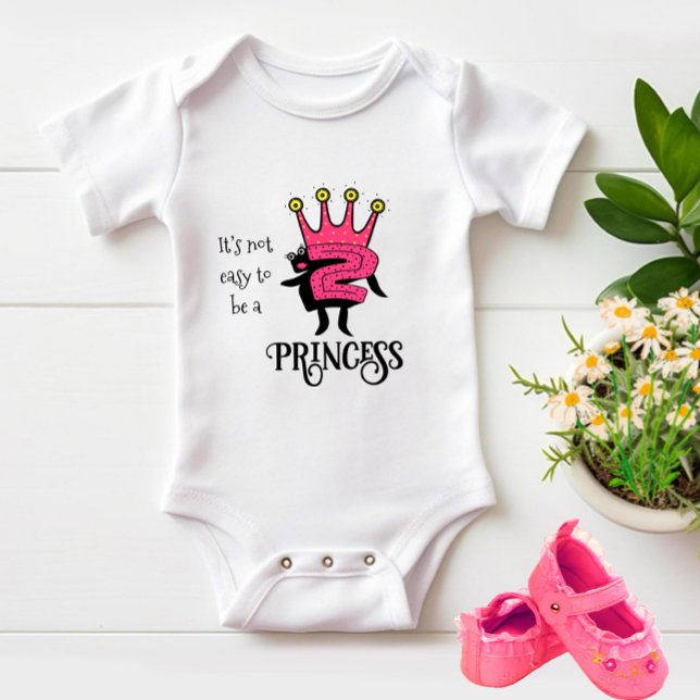 Body Para Bebé Corona rosa con número dos (Subido por el creador)