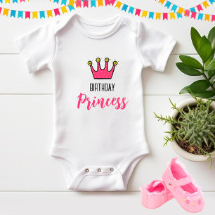 Body Para Bebé Corona rosa para cumpleaños