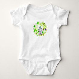 Body Para Bebé Corona Verde Elegante Monograma Nombre Personaliza