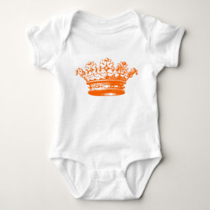 Body Para Bebé Corona Vintage - Naranja
