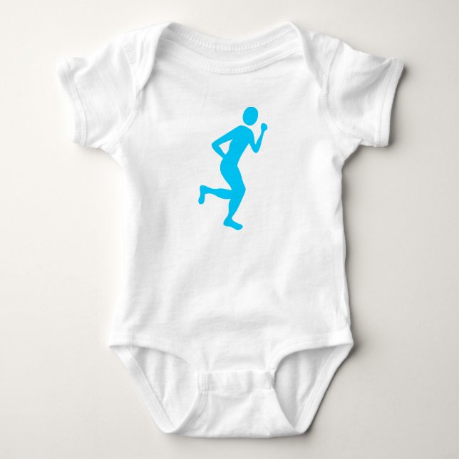 Body Para Bebé Corredor (macho) - Azul del cielo (Anverso)