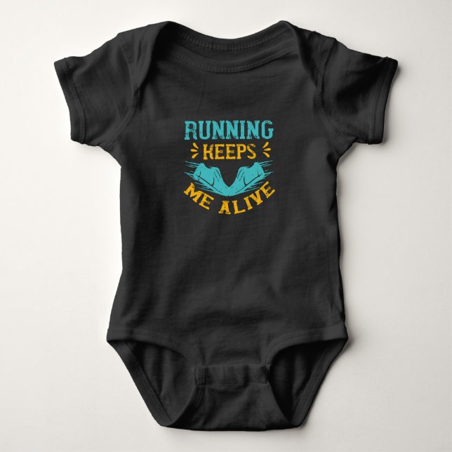 Body Para Bebé Correr - Correr me mantiene vivo (Anverso)