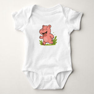 Body Para Bebé Corriendo la camiseta de los niños de Hippo